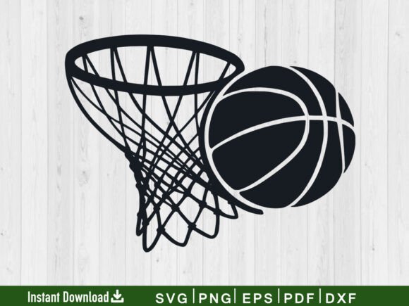 Basketball SVG Silhouette Graphics for Creative Crafts