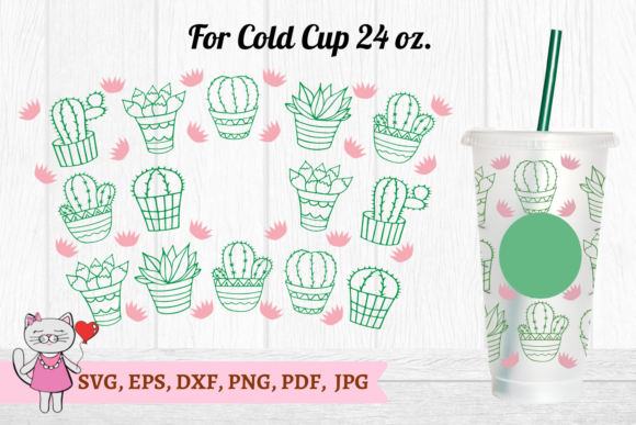 Cactus Graphics for 24oz Venti Tumbler Wraps