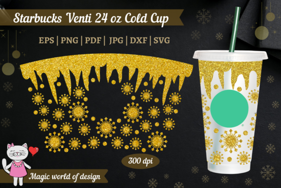 Christmas Snowflakes Starbucks Cold Cup Graphics & Tumbler Wraps