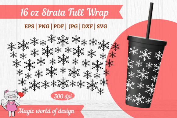 Christmas Snowflakes Svg 16 Oz Tumbler Graphics & Wraps