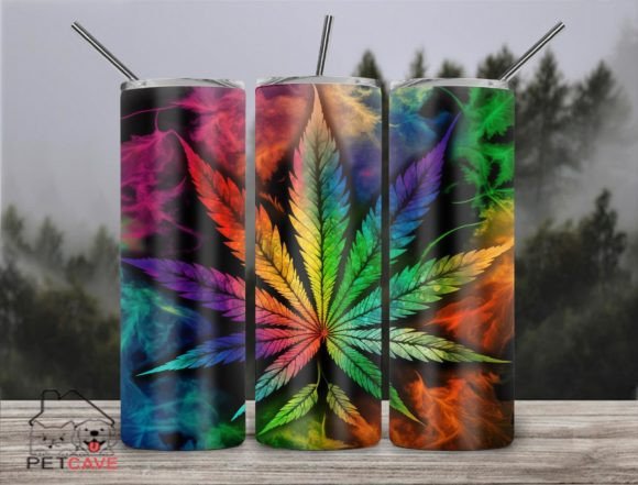 Glass Weed Rainbow Trippy World 20oz Graphics & Crafts