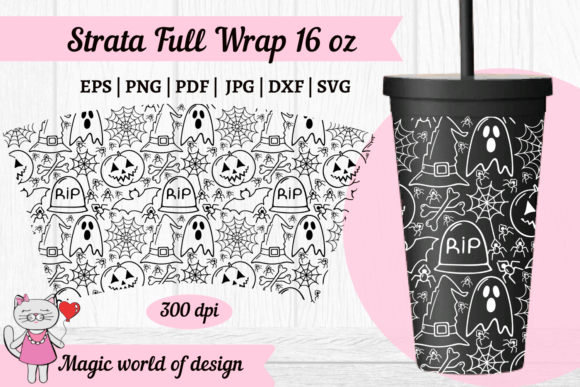 Halloween Pumpkin Graphics for 16oz Strata Tumbler Wraps
