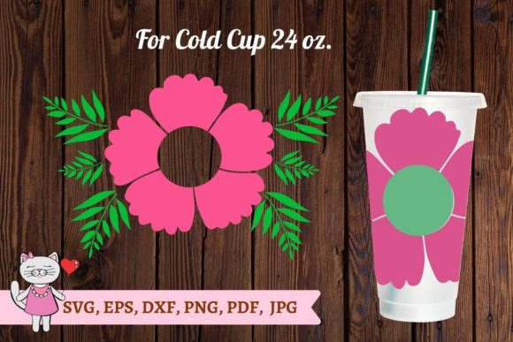 Logo Wrap Pink Hibiscus Graphics for Tumbler Wraps