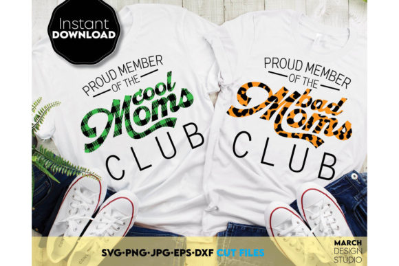 Mom Club Shirt Set of Two Gifts Graphic for Crafts