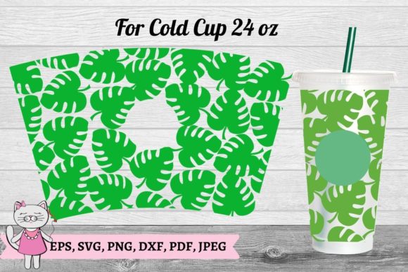 Monstera Leaf Wrap for Starbucks Cold Cup: Tumbler Wrap Graphics