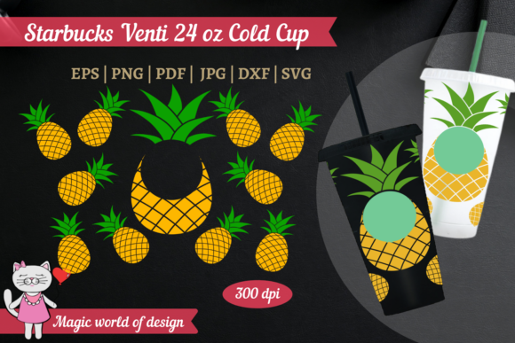 Pineapple Hawaii Svg for Starbucks 24 Oz: Tumbler Graphics