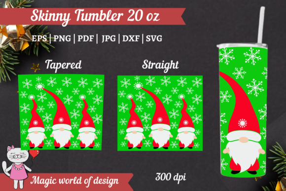 Santa Gnome Tumbler 20 Graphics for Tumbler Wraps