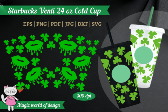 St Patrick s Day Dripping Lips SVG for Tumbler Wraps Graphics