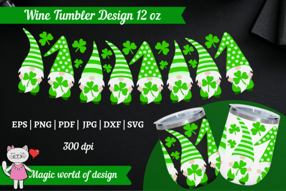 St Patrick’s Day Gnome SVG for Wine Tumbler