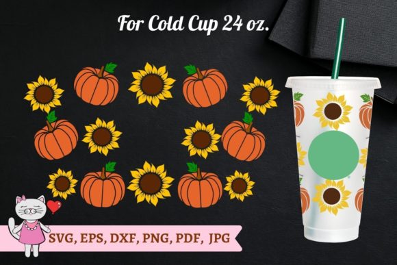 Starbucks Tumbler Wrap: Sunflower Pumpkin Spice Life Graphics