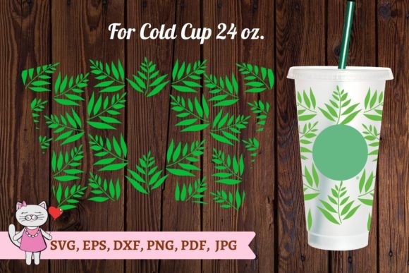 Tropical Leaves Starbucks Cold Wrap Graphics & Tumbler Wraps