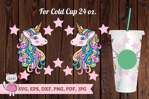 Unicorn Cold Cup 24: Graphics for Tumbler Wraps