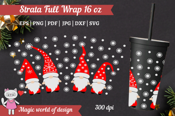 Xmas Gnome SVG Graphics for Tumbler Wraps